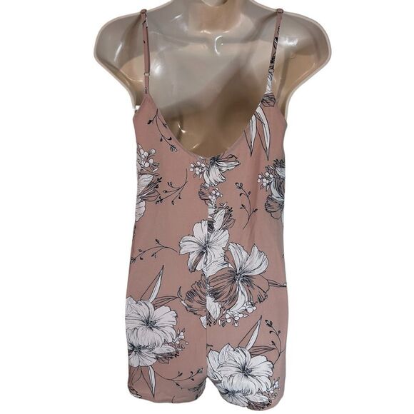 Audrey 3+1 Floral Print Romper Spaghetti Strap‎ V-Neck Summer Playsuit M - Picture 9 of 13